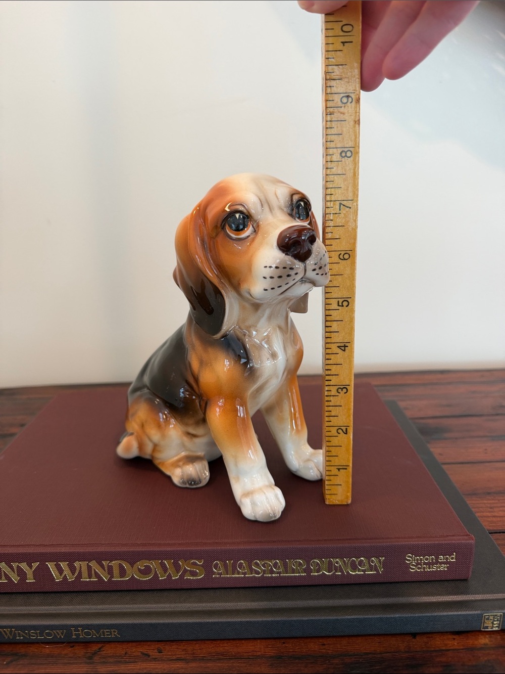 Vintage Lefton Ceramic Beagle Dog Figurine in Brown and Black. - Picture 7 of 8